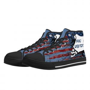 Customizable - Tattered Flag - High Top Canvas Sneaker
